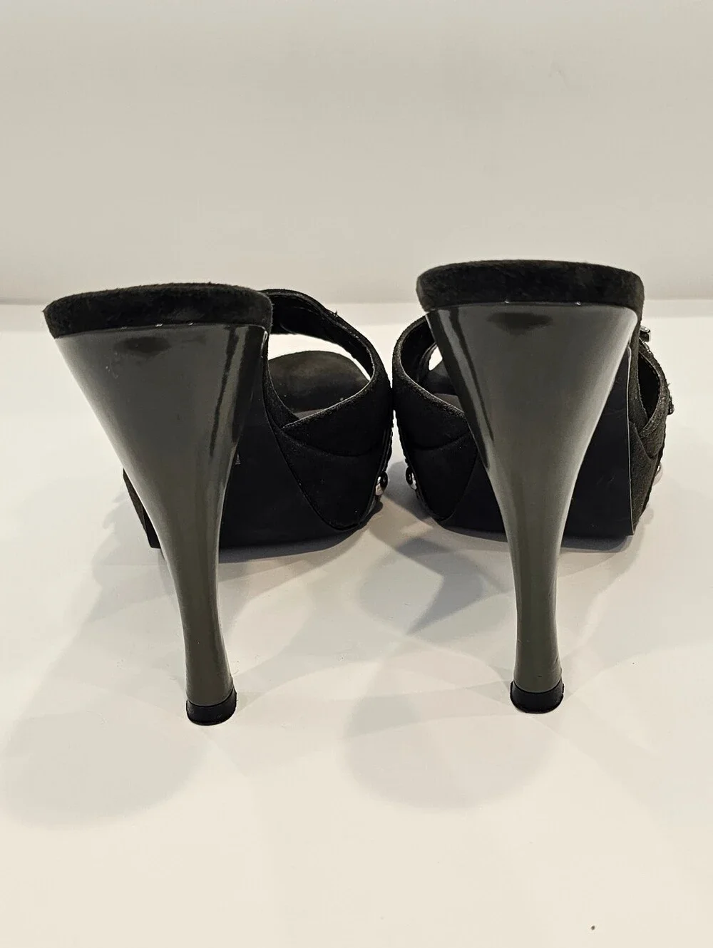 Vintage Steve Madden Mila Olive Suede Platform Mule Heel 6